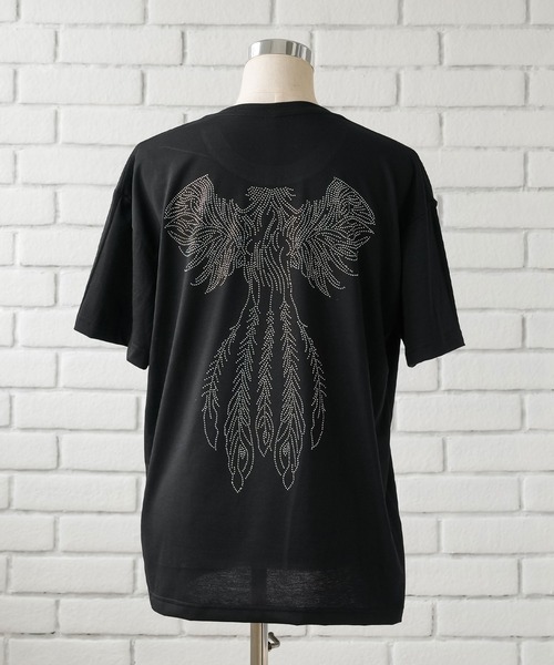 Diable baiser（ディアブルベーゼ）の「ビッグシルエットキラキラストーンTシャツ 【オーバーサイズ】【ロング丈】（Tシャツ/カットソー・レディース・ホワイト/ブラック・FREE）」の15枚目の写真