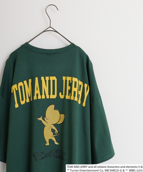 Tom＆Jerry（トムアンドジェリー）の「Tom＆Jerry oversized short sleeve T-shirt / トムとジェリー オーバーサイズ 半袖Tシャツ unisex（Tシャツ/カットソー・メンズ・オフホワイト/ベージュ/ダークグリーン系/ブラック系/チャコール/モカ/ダークグリーン/チャコールグレー/ネイビー系/ホワイト系3/杢グレー/ブラック/ホワイト系2/ホワイト系1/オレンジ/ネイビー・M/XL/L）」の14枚目の写真