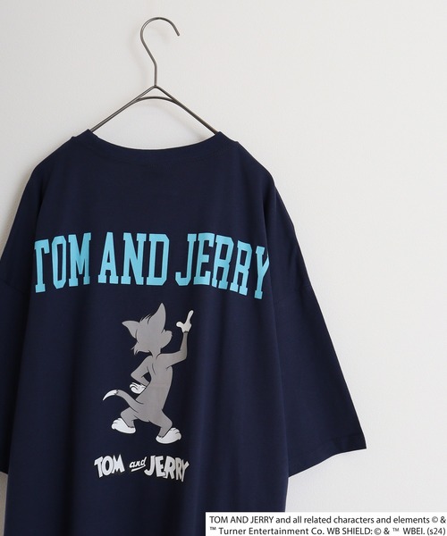 Tom＆Jerry（トムアンドジェリー）の「Tom＆Jerry oversized short sleeve T-shirt / トムとジェリー オーバーサイズ 半袖Tシャツ unisex（Tシャツ/カットソー・メンズ・オフホワイト/ベージュ/ダークグリーン系/ブラック系/チャコール/モカ/ダークグリーン/チャコールグレー/ネイビー系/ホワイト系3/杢グレー/ブラック/ホワイト系2/ホワイト系1/オレンジ/ネイビー・M/XL/L）」の15枚目の写真