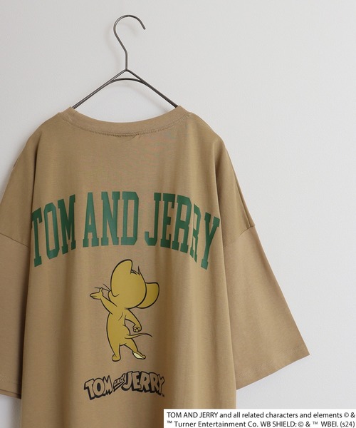 Tom＆Jerry（トムアンドジェリー）の「Tom＆Jerry oversized short sleeve T-shirt / トムとジェリー オーバーサイズ 半袖Tシャツ unisex（Tシャツ/カットソー・メンズ・オフホワイト/ベージュ/ダークグリーン系/ブラック系/チャコール/モカ/ダークグリーン/チャコールグレー/ネイビー系/ホワイト系3/杢グレー/ブラック/ホワイト系2/ホワイト系1/オレンジ/ネイビー・M/XL/L）」の12枚目の写真