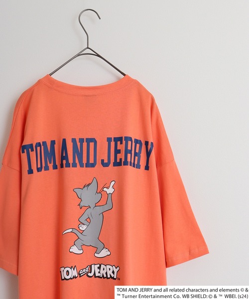 Tom＆Jerry（トムアンドジェリー）の「Tom＆Jerry oversized short sleeve T-shirt / トムとジェリー オーバーサイズ 半袖Tシャツ unisex（Tシャツ/カットソー・メンズ・オフホワイト/ベージュ/ダークグリーン系/ブラック系/チャコール/モカ/ダークグリーン/チャコールグレー/ネイビー系/ホワイト系3/杢グレー/ブラック/ホワイト系2/ホワイト系1/オレンジ/ネイビー・M/XL/L）」の16枚目の写真