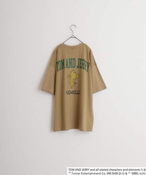 Tom＆Jerry（トムアンドジェリー）の「Tom＆Jerry oversized short sleeve T-shirt / トムとジェリー オーバーサイズ 半袖Tシャツ unisex（Tシャツ/カットソー・メンズ・オフホワイト/ベージュ/ダークグリーン系/ブラック系/チャコール/モカ/ダークグリーン/チャコールグレー/ネイビー系/ホワイト系3/杢グレー/ブラック/ホワイト系2/ホワイト系1/オレンジ/ネイビー・M/XL/L）」の17枚目の写真
