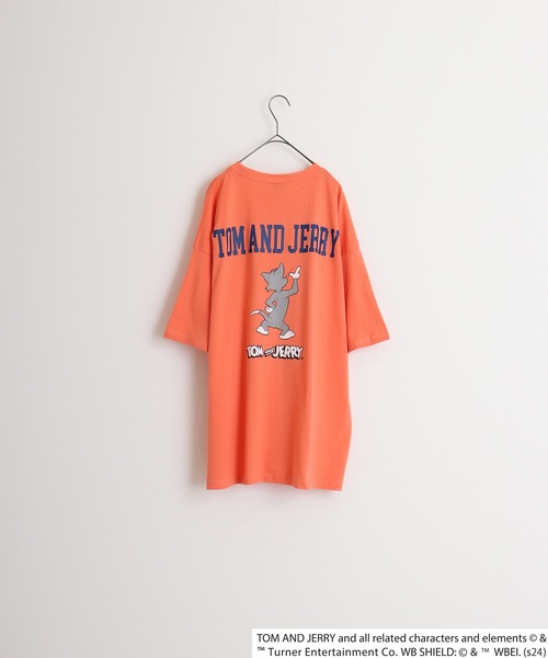 Tom＆Jerry（トムアンドジェリー）の「Tom＆Jerry oversized short sleeve T-shirt / トムとジェリー オーバーサイズ 半袖Tシャツ unisex（Tシャツ/カットソー・メンズ・オフホワイト/ベージュ/ダークグリーン系/ブラック系/チャコール/モカ/ダークグリーン/チャコールグレー/ネイビー系/ホワイト系3/杢グレー/ブラック/ホワイト系2/ホワイト系1/オレンジ/ネイビー・M/XL/L）」の21枚目の写真