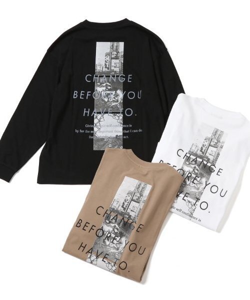 GLAZOS（グラソス）の「【大人向けサイズあり】スリースクエアバックフォト長袖Tシャツ（Tシャツ/カットソー・キッズ・ブラック/ホワイト/ベージュ・140cm/150cm/160cm/170cm）」の6枚目の写真