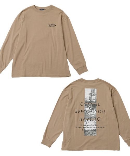 GLAZOS（グラソス）の「【大人向けサイズあり】スリースクエアバックフォト長袖Tシャツ（Tシャツ/カットソー・キッズ・ブラック/ホワイト/ベージュ・140cm/150cm/160cm/170cm）」の5枚目の写真