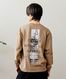 GLAZOS | スリースクエアバックフォト長袖Tシャツ(Tシャツ/カットソー)