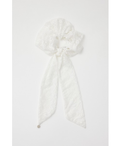 SLY（スライ）の「BIG SCRUNCHIE ビッグ スクランチー（シュシュ・レディース・ブラック/アイボリー・FREE）」の3枚目の写真