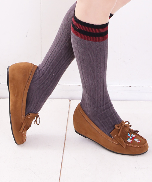 Noubel Voug Relax(ヌーベルヴォーグリラックス)の「Noubel Voug Relax(ヌーベル ヴォーグ リラックス)/インヒールモカシンパンプス(モカシン/デッキシューズ・レディース・キャメル/ブラック・M/L/LL/S)」の2枚目の写真