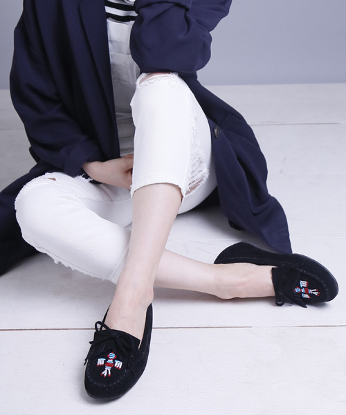 Noubel Voug Relax(ヌーベルヴォーグリラックス)の「Noubel Voug Relax(ヌーベル ヴォーグ リラックス)/インヒールモカシンパンプス(モカシン/デッキシューズ・レディース・キャメル/ブラック・M/L/LL/S)」の1枚目の写真