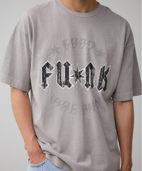 AZUL by moussy（アズールバイマウジー）の「FUNKロックTシャツ（Tシャツ/カットソー・メンズ・ブラック系その他2/ネイビー/ホワイト/ライトブラック/ライトグレー・FREE）」の4枚目の写真