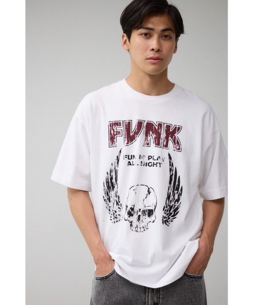 AZUL by moussy（アズールバイマウジー）の「FUNKロックTシャツ（Tシャツ/カットソー・メンズ・ブラック系その他2/ネイビー/ホワイト/ライトブラック/ライトグレー・FREE）」の7枚目の写真