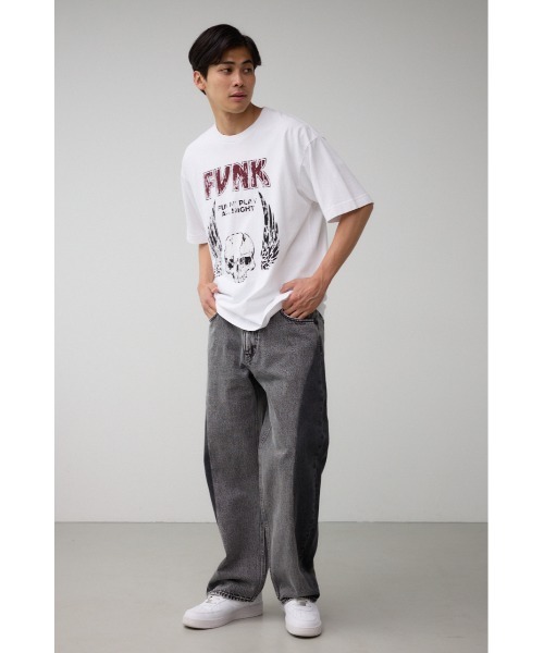 AZUL by moussy（アズールバイマウジー）の「FUNKロックTシャツ（Tシャツ/カットソー・メンズ・ブラック系その他2/ネイビー/ホワイト/ライトブラック/ライトグレー・FREE）」の8枚目の写真