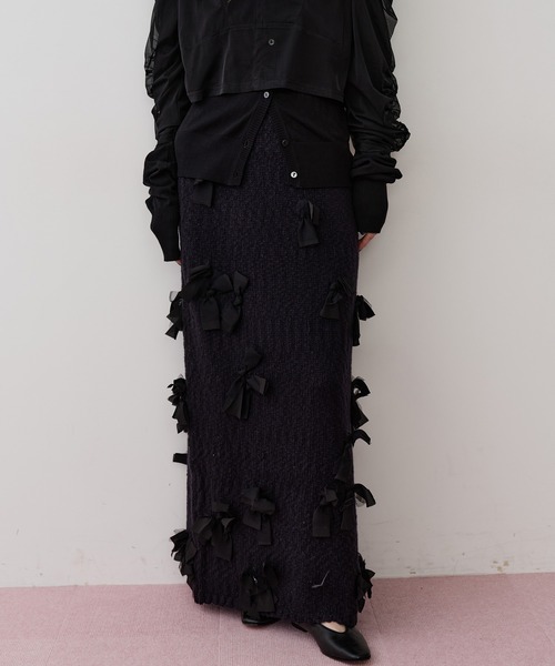 セール】メニーリボンニットIラインスカート【セットアップ対応