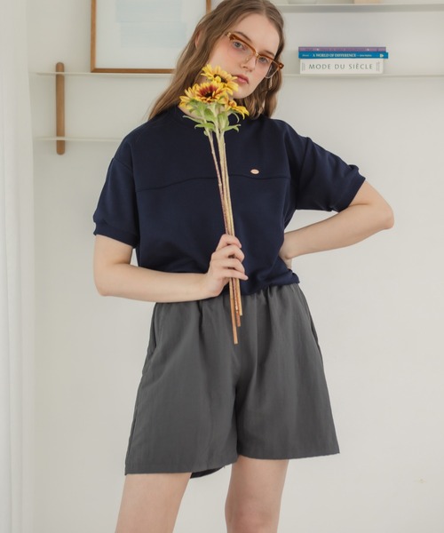 HEILIS(ヘイリス)の「ナイロンショートパンツ / ブラック グレー チャコール ノームコア カジュアル シンプル 無地 ハーフ パンツ 夏服 春服 秋服 フェス アウトドア キャンプ ランニング 撥水 軽量 韓国 ウエストゴム フリーサイズ ショートパンツ 膝上 ボトムス ナイロン スポーツ(その他パンツ・レディース・ブラック/チャコールグレー・FREE)」の4枚目の写真