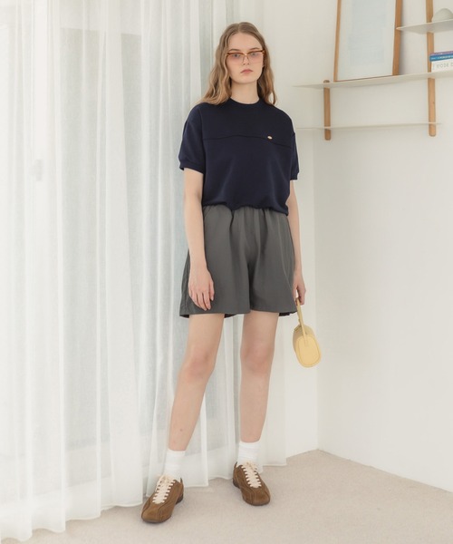 HEILIS(ヘイリス)の「ナイロンショートパンツ / ブラック グレー チャコール ノームコア カジュアル シンプル 無地 ハーフ パンツ 夏服 春服 秋服 フェス アウトドア キャンプ ランニング 撥水 軽量 韓国 ウエストゴム フリーサイズ ショートパンツ 膝上 ボトムス ナイロン スポーツ(その他パンツ・レディース・ブラック/チャコールグレー・FREE)」の6枚目の写真