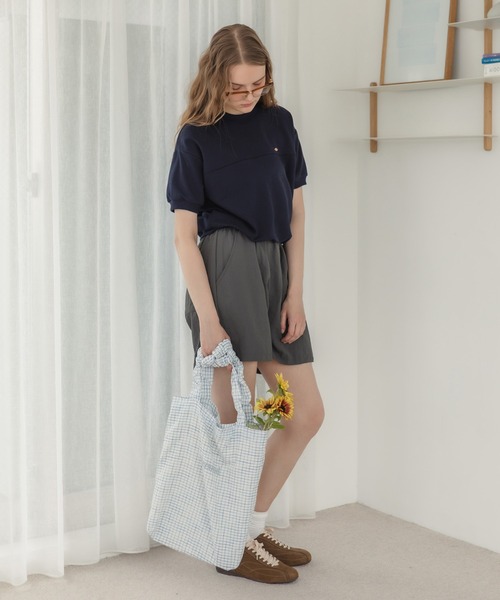 HEILIS(ヘイリス)の「ナイロンショートパンツ / ブラック グレー チャコール ノームコア カジュアル シンプル 無地 ハーフ パンツ 夏服 春服 秋服 フェス アウトドア キャンプ ランニング 撥水 軽量 韓国 ウエストゴム フリーサイズ ショートパンツ 膝上 ボトムス ナイロン スポーツ(その他パンツ・レディース・ブラック/チャコールグレー・FREE)」の7枚目の写真