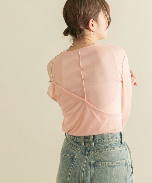 KBF（ケイビーエフ）の「レイヤードカットアウトトップス（Tシャツ/カットソー・レディース・チャコールグレー/ピンク/グリーン・ONE）」の20枚目の写真