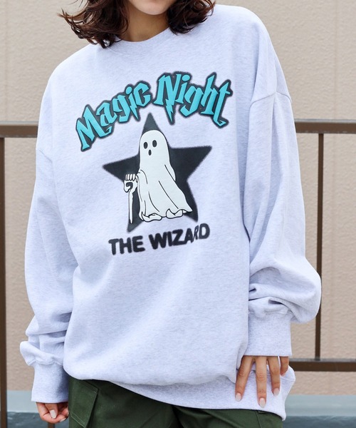 SPINNS（スピンズ）の「ストリート/裏起毛スウェット OBAKE（スウェット・メンズ・ブルー/オフホワイト/アッシュグレー/ブラック・ONESIZE）」の3枚目の写真