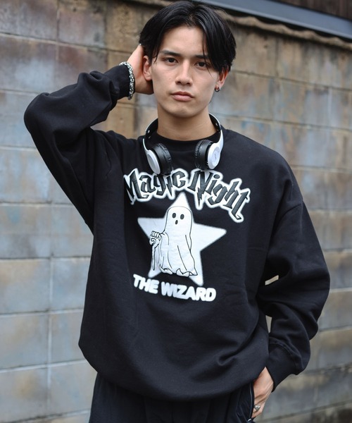 SPINNS（スピンズ）の「ストリート/裏起毛スウェット OBAKE（スウェット・メンズ・ブルー/オフホワイト/アッシュグレー/ブラック・ONESIZE）」の5枚目の写真