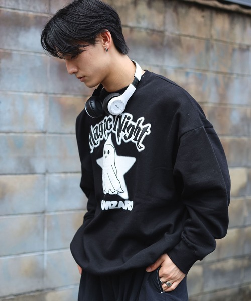 SPINNS（スピンズ）の「ストリート/裏起毛スウェット OBAKE（スウェット・メンズ・ブルー/オフホワイト/アッシュグレー/ブラック・ONESIZE）」の7枚目の写真