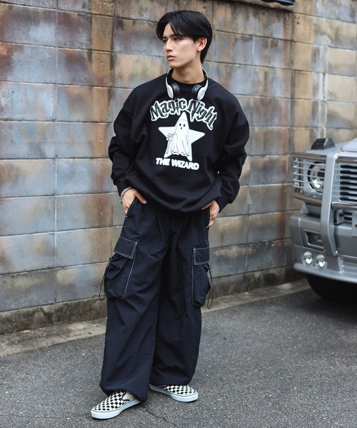 SPINNS（スピンズ）の「ストリート/裏起毛スウェット OBAKE（スウェット・メンズ・ブルー/オフホワイト/アッシュグレー/ブラック・ONESIZE）」の10枚目の写真