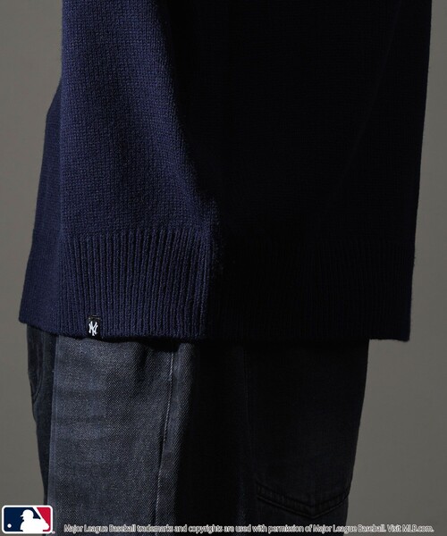 MLB（メジャーリーグベースボール）の「MLB/メジャーリーグベースボール 別注 ワンポイントロゴハンドステッチニット(限定展開)（ニット/セーター・メンズ・ネイビー/ブラック系その他/ブラック系その他2/アイボリー・SMALL/MEDIUM/LARGE）」の20枚目の写真