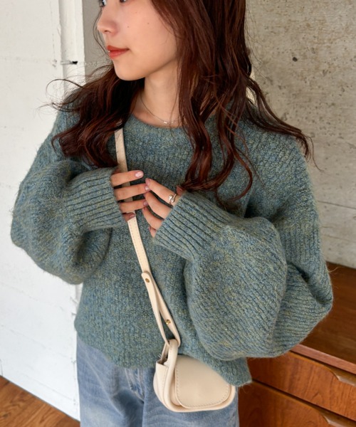 EPIMI E'PIMMY(エピミエピミー)の「ミックスシャギープルオーバー(ニット/セーター・レディース・ベージュ/ブラウン/グリーン/ピンク・MEDIUM)」の13枚目の写真