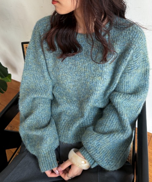 EPIMI E'PIMMY(エピミエピミー)の「ミックスシャギープルオーバー(ニット/セーター・レディース・ベージュ/ブラウン/グリーン/ピンク・MEDIUM)」の8枚目の写真