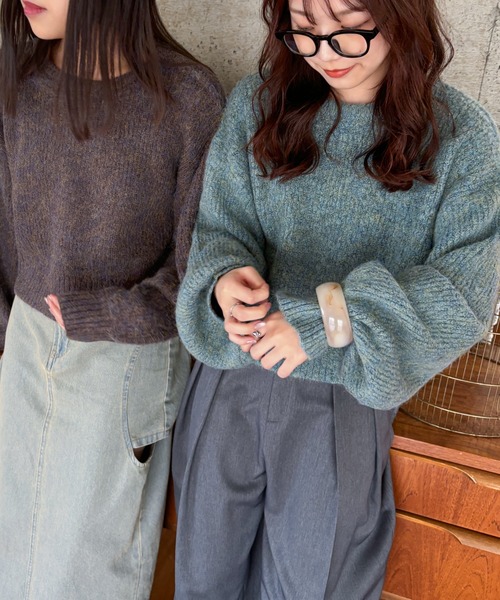 EPIMI E'PIMMY(エピミエピミー)の「ミックスシャギープルオーバー(ニット/セーター・レディース・ベージュ/ブラウン/グリーン/ピンク・MEDIUM)」の18枚目の写真