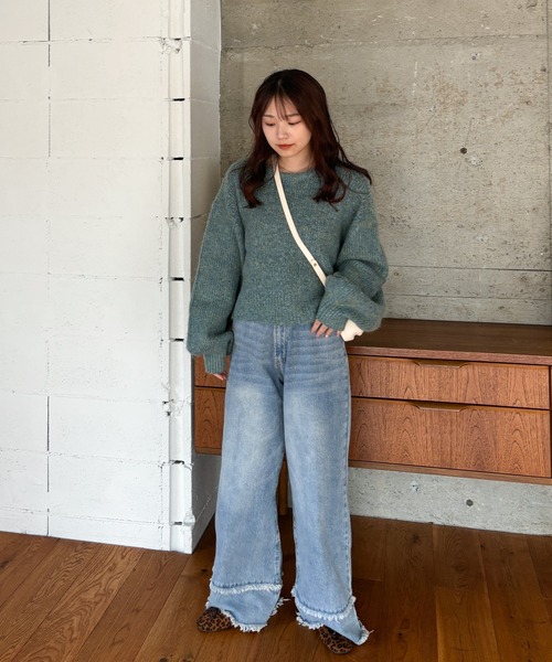 EPIMI E'PIMMY(エピミエピミー)の「ミックスシャギープルオーバー(ニット/セーター・レディース・ベージュ/ブラウン/グリーン/ピンク・MEDIUM)」の10枚目の写真