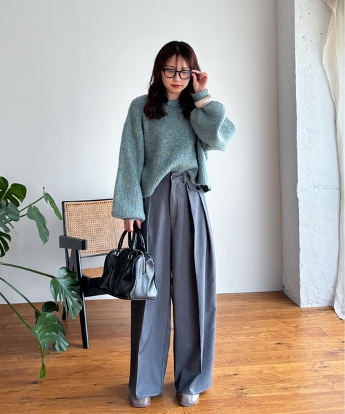 EPIMI E'PIMMY(エピミエピミー)の「ミックスシャギープルオーバー(ニット/セーター・レディース・ベージュ/ブラウン/グリーン/ピンク・MEDIUM)」の6枚目の写真