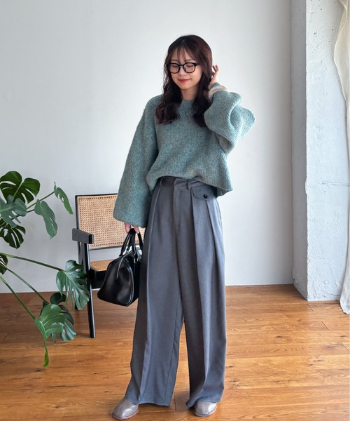 EPIMI E'PIMMY(エピミエピミー)の「ミックスシャギープルオーバー(ニット/セーター・レディース・ベージュ/ブラウン/グリーン/ピンク・MEDIUM)」の5枚目の写真