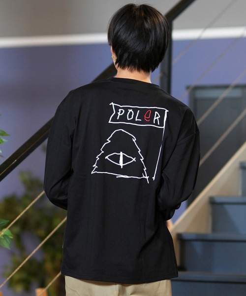 POLeR（ポーラー）の「【ムラサキスポーツ限定】POLER/ポーラー ロンT/長袖 ビックシルエット 刺繍ロゴ  吸汗速乾 249MCV0050（Tシャツ/カットソー・メンズ・ホワイト/グレー/ブラック・M/XL/L）」の9枚目の写真
