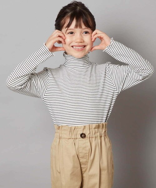 a.v.v（アーヴェヴェ）の「[100-130]ハイネックカットソー（Tシャツ/カットソー・キッズ・ダークインディゴブルー/ホワイト/アイボリー/ブラック・110/100/120/130）」の11枚目の写真