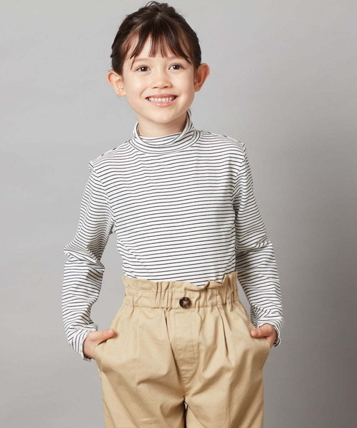 a.v.v（アーヴェヴェ）の「[100-130]ハイネックカットソー（Tシャツ/カットソー・キッズ・ダークインディゴブルー/ホワイト/アイボリー/ブラック・110/100/120/130）」の13枚目の写真