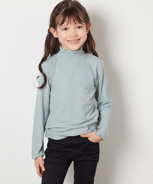 a.v.v（アーヴェヴェ）の「[100-130]ハイネックカットソー（Tシャツ/カットソー・キッズ・ダークインディゴブルー/ホワイト/アイボリー/ブラック・110/100/120/130）」の21枚目の写真