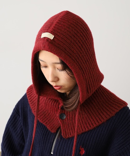 ROOPTOKYO（ループトウキョウ）の「ニット バラクラバ フロントボタン（ニットキャップ/ビーニー・レディース・アイボリー/ブラック/グレー/ブラウン/レッド・FREE）」の21枚目の写真