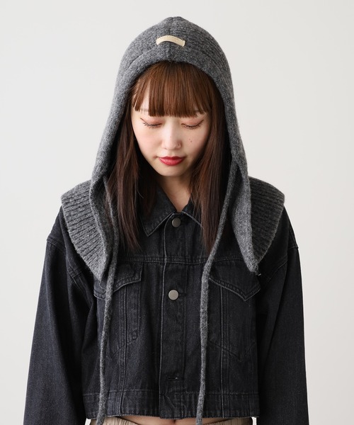 ROOPTOKYO（ループトウキョウ）の「ニット バラクラバ フロントボタン（ニットキャップ/ビーニー・レディース・アイボリー/ブラック/グレー/ブラウン/レッド・FREE）」の17枚目の写真