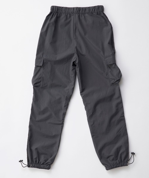 COTTON TWILL DRAWSTRING WIDE PANTS WITH ZIP SIDE POCKET(M