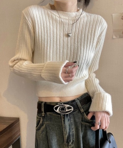 セール】袖口ダブルクロップド丈ニット（ニット/セーター）｜LADY LIKE