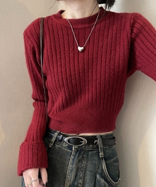 セール】袖口ダブルクロップド丈ニット（ニット/セーター）｜LADY LIKE