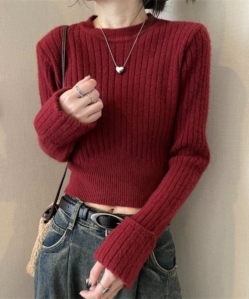 セール】袖口ダブルクロップド丈ニット（ニット/セーター）｜LADY LIKE