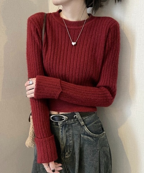 セール】袖口ダブルクロップド丈ニット（ニット/セーター）｜LADY LIKE