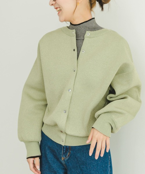 ITEMS URBANRESEARCH（アイテムズ アーバンリサーチ）の「ドットボタンラメニットカーディガン（カーディガン/ボレロ・レディース・グレー系その他/ブラック/ライトカーキ・FREE）」の3枚目の写真