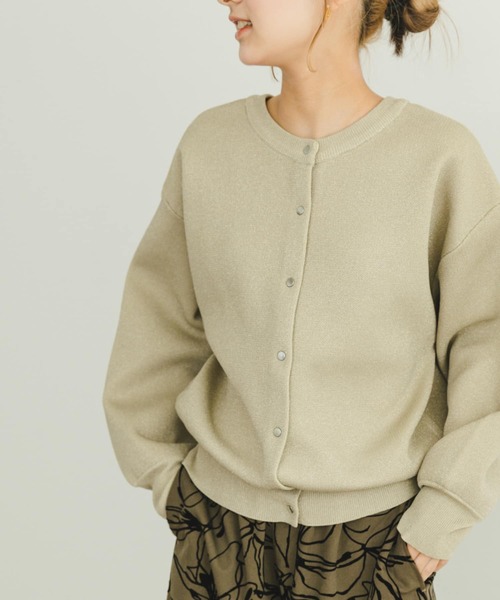 ITEMS URBANRESEARCH（アイテムズ アーバンリサーチ）の「ドットボタンラメニットカーディガン（カーディガン/ボレロ・レディース・グレー系その他/ブラック/ライトカーキ・FREE）」の8枚目の写真