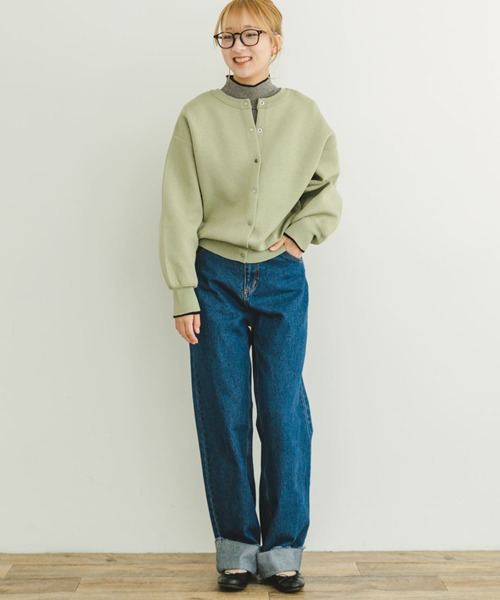 ITEMS URBANRESEARCH（アイテムズ アーバンリサーチ）の「ドットボタンラメニットカーディガン（カーディガン/ボレロ・レディース・グレー系その他/ブラック/ライトカーキ・FREE）」の15枚目の写真