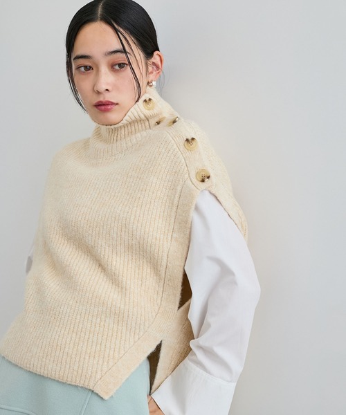 【美品】 フレームワーク ニット セーター ポンチョベスト カシミヤ混 美品】 フレームワーク ニット セーター ポンチョベスト カシミヤ混