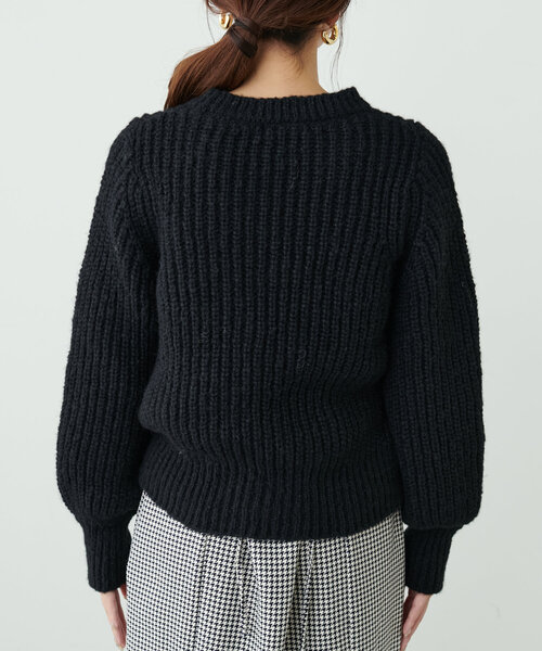 natural couture(ナチュラルクチュール)の「オーガンジーフラワー畦ニット(ニット/セーター・レディース・ラベンダー/ライトベージュ/ブラック/グレー/チャコールグレー・FREE)」の19枚目の写真