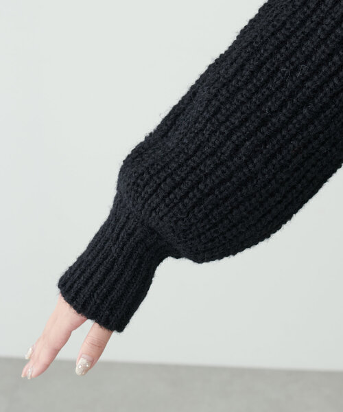 natural couture(ナチュラルクチュール)の「オーガンジーフラワー畦ニット(ニット/セーター・レディース・ラベンダー/ライトベージュ/ブラック/グレー/チャコールグレー・FREE)」の21枚目の写真