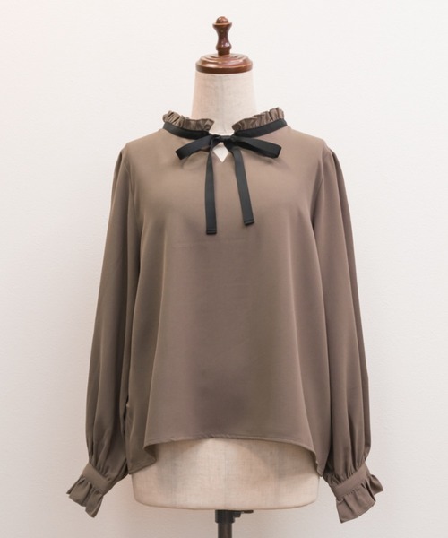 CLETTE(クレット)の「リボンタイフリルブラウス(シャツ/ブラウス・レディース・モカ/アイボリー/ブラック・LL/3L/4L)」の17枚目の写真